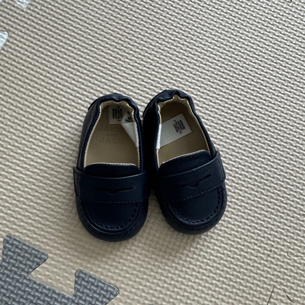 Janie and Jack Baby Boy Navy Blue Penny Loafers